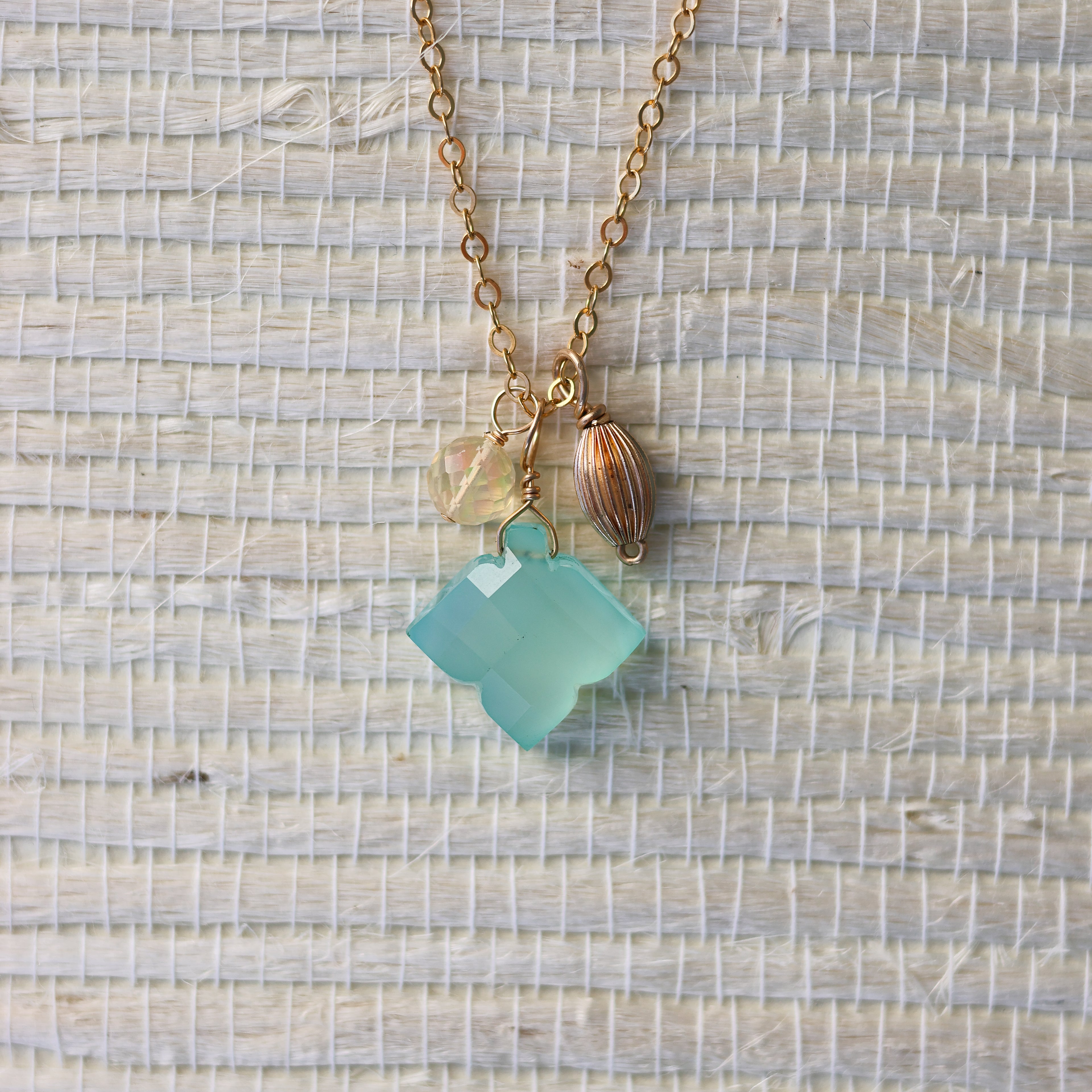 Peruvian Opal Charm Necklace