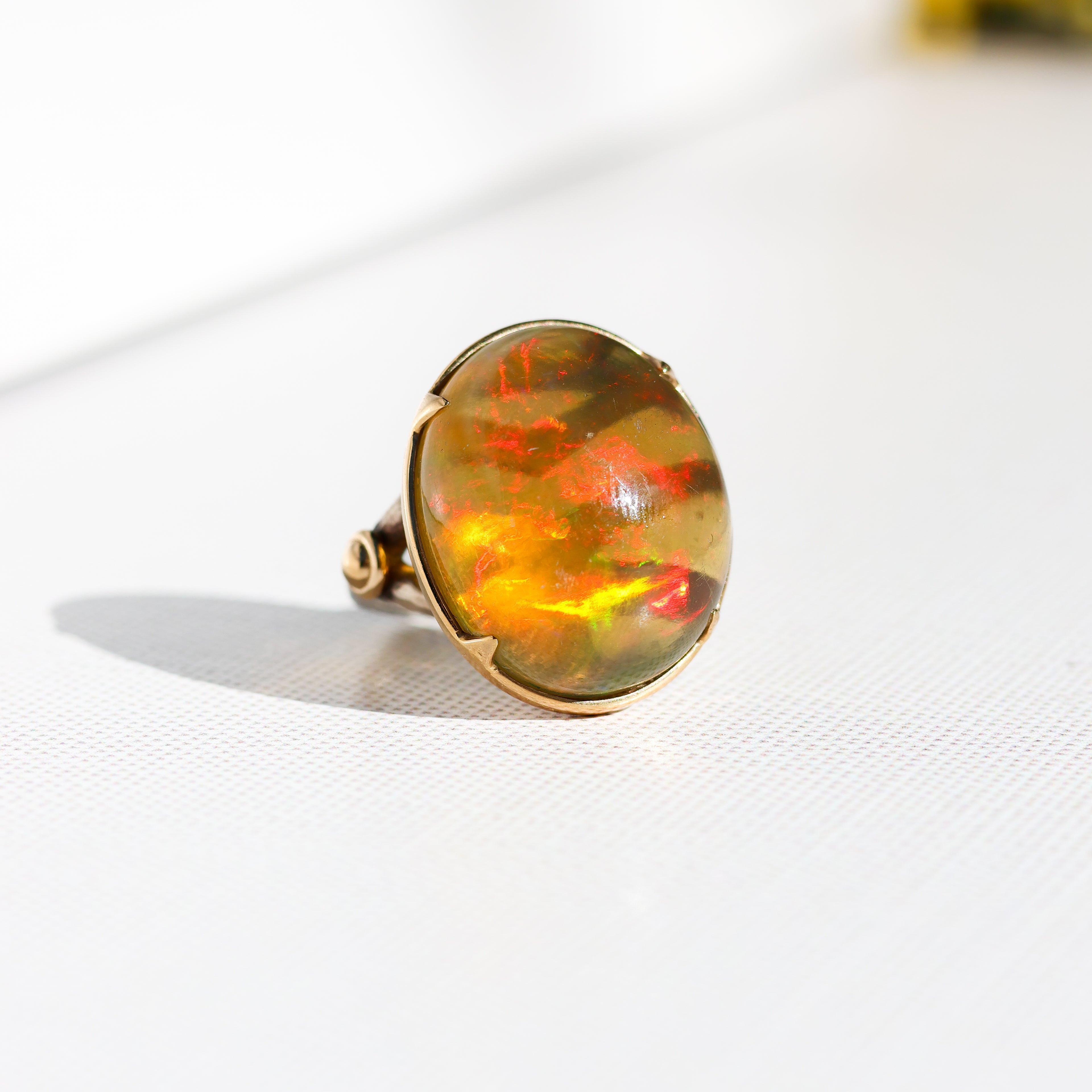 Opal Ring with 18K Design