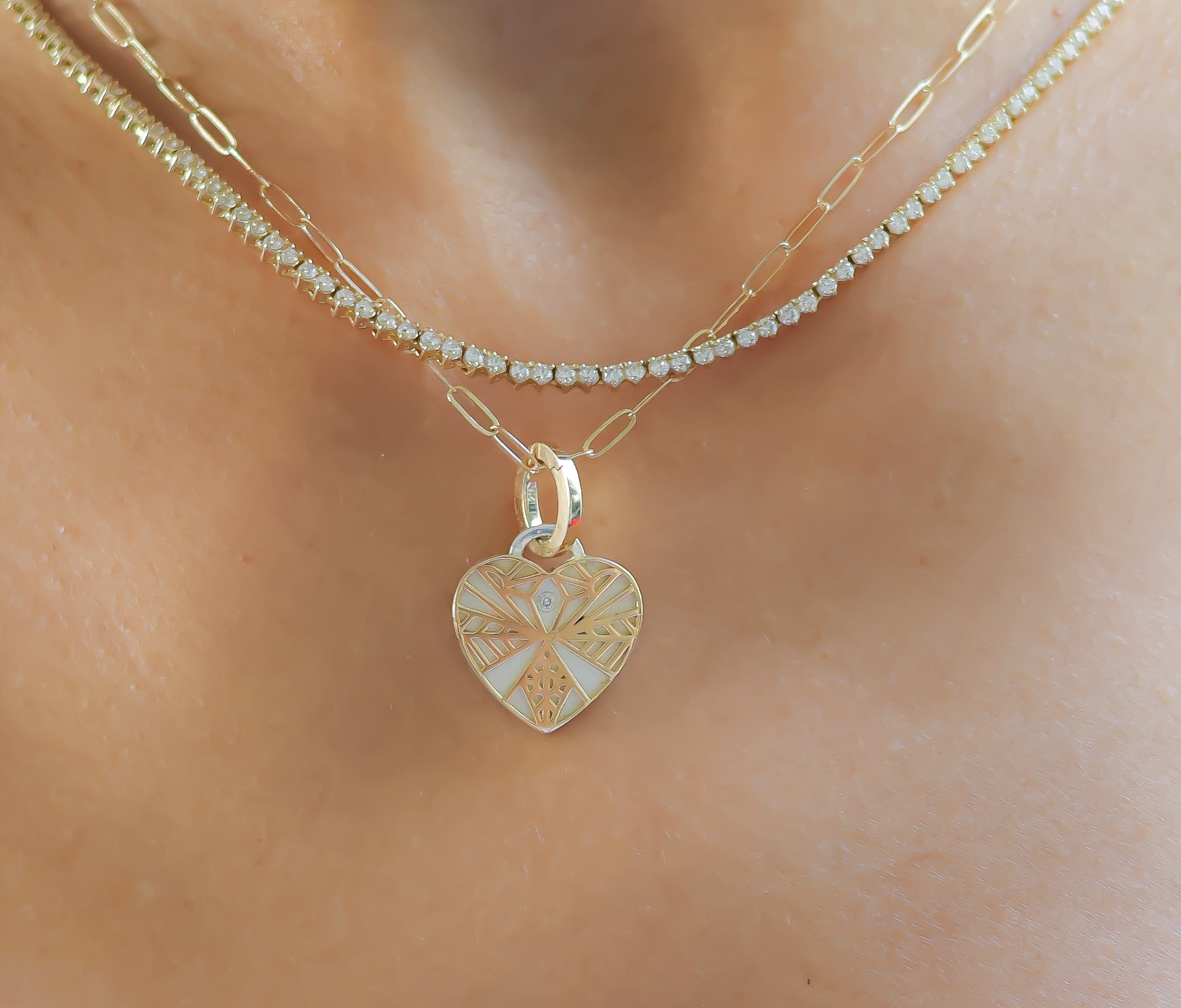 OPEN HEART DIAMOND CHARM