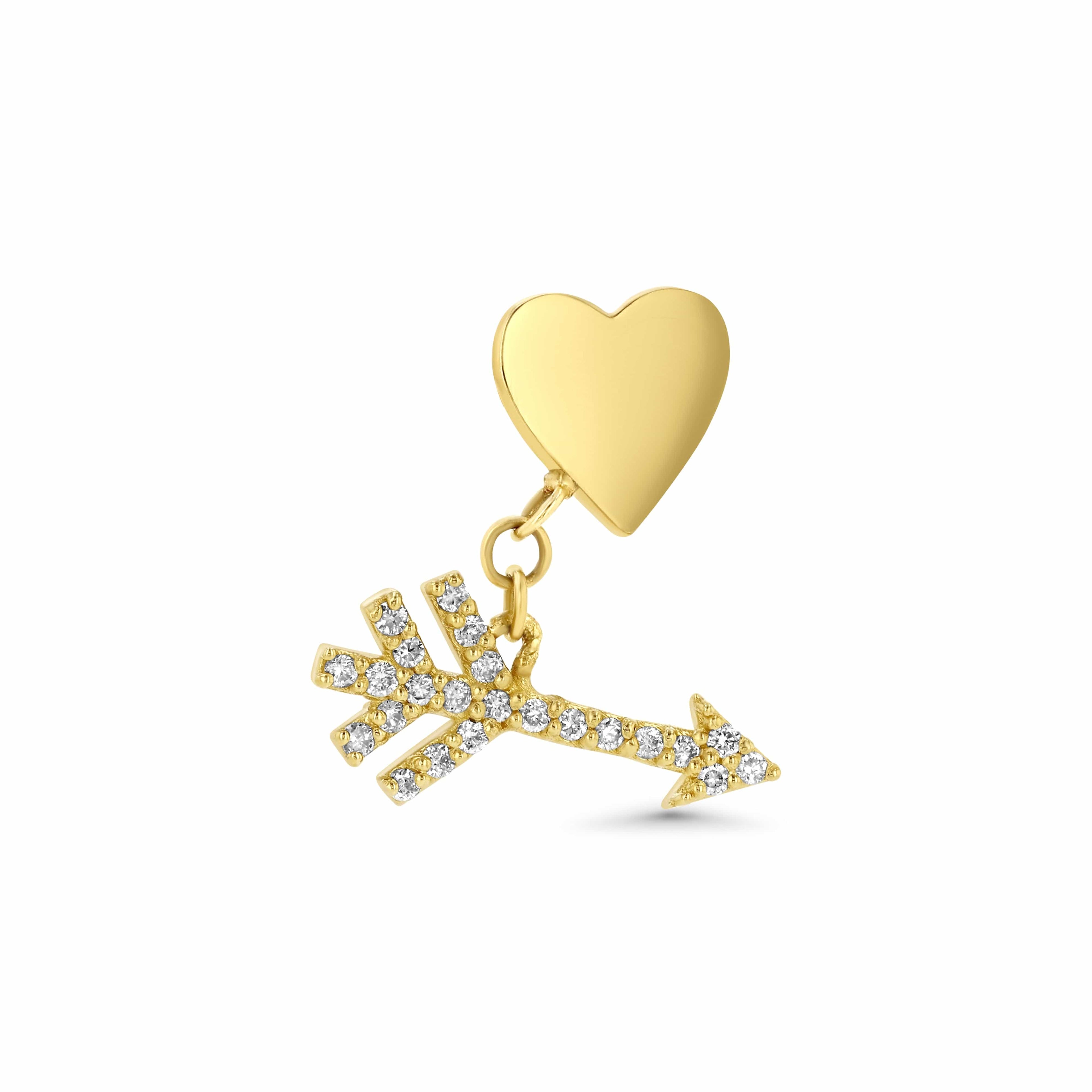 LOVESTRUCK HEART AND ARROW STUD