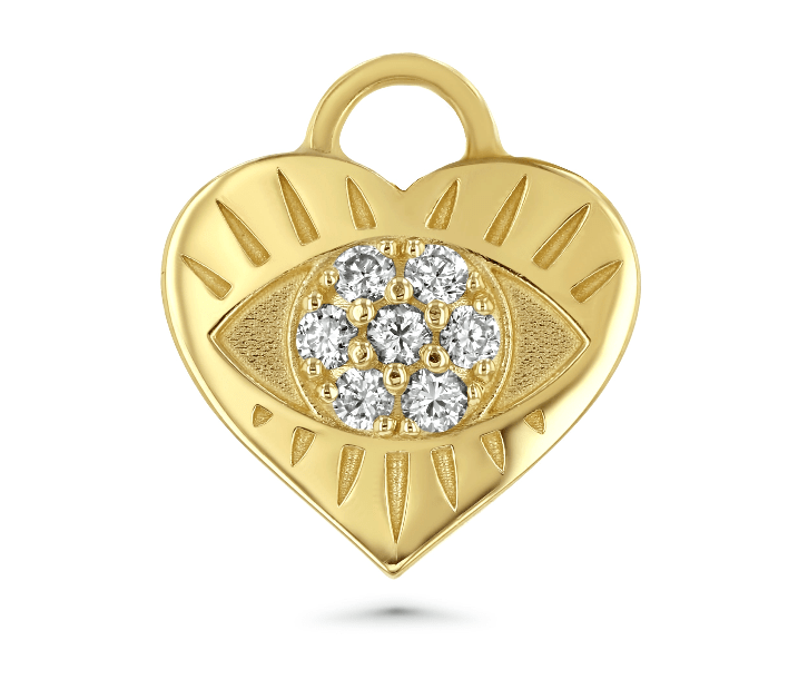 EYE LOVE DIAMOND HEART CHARM