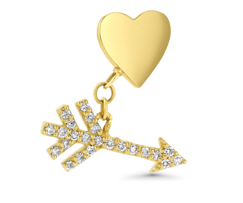 LOVESTRUCK HEART AND ARROW STUD