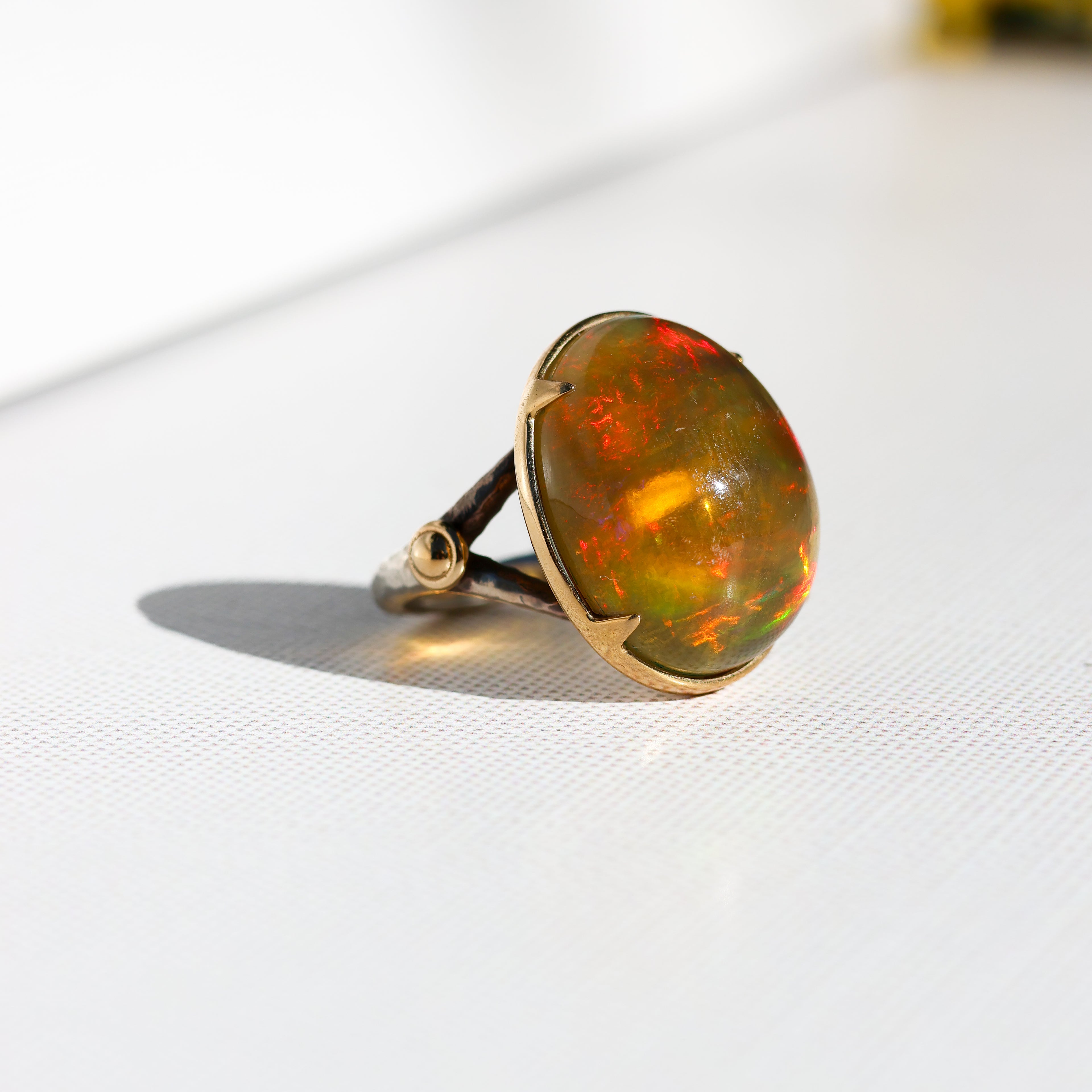 Opal Ring with 18K Design