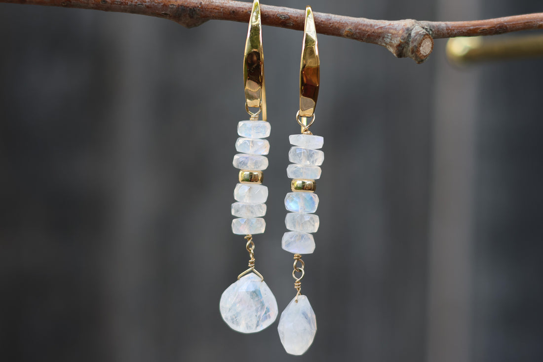 Rainbow Moonstone Earrings