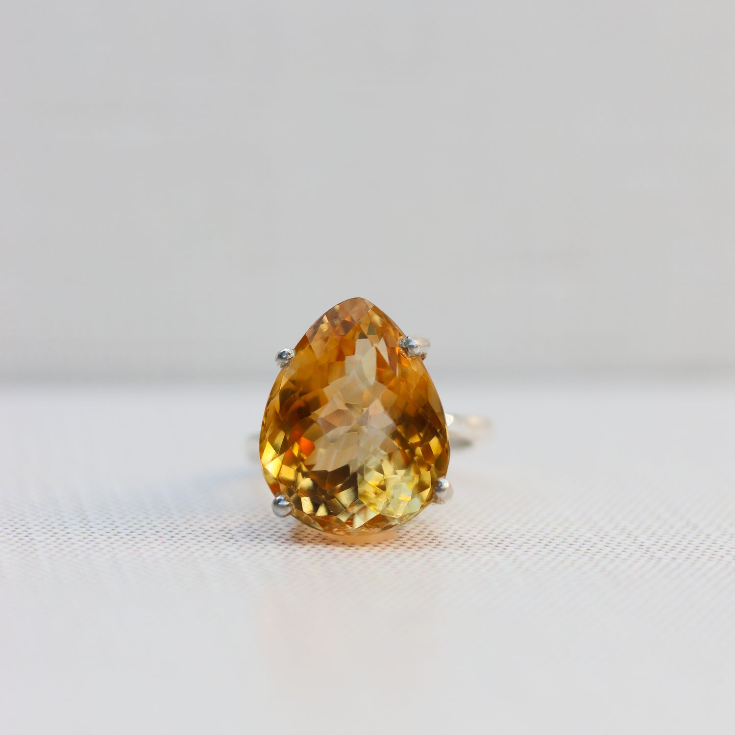 Citrine Pear Shape Ring