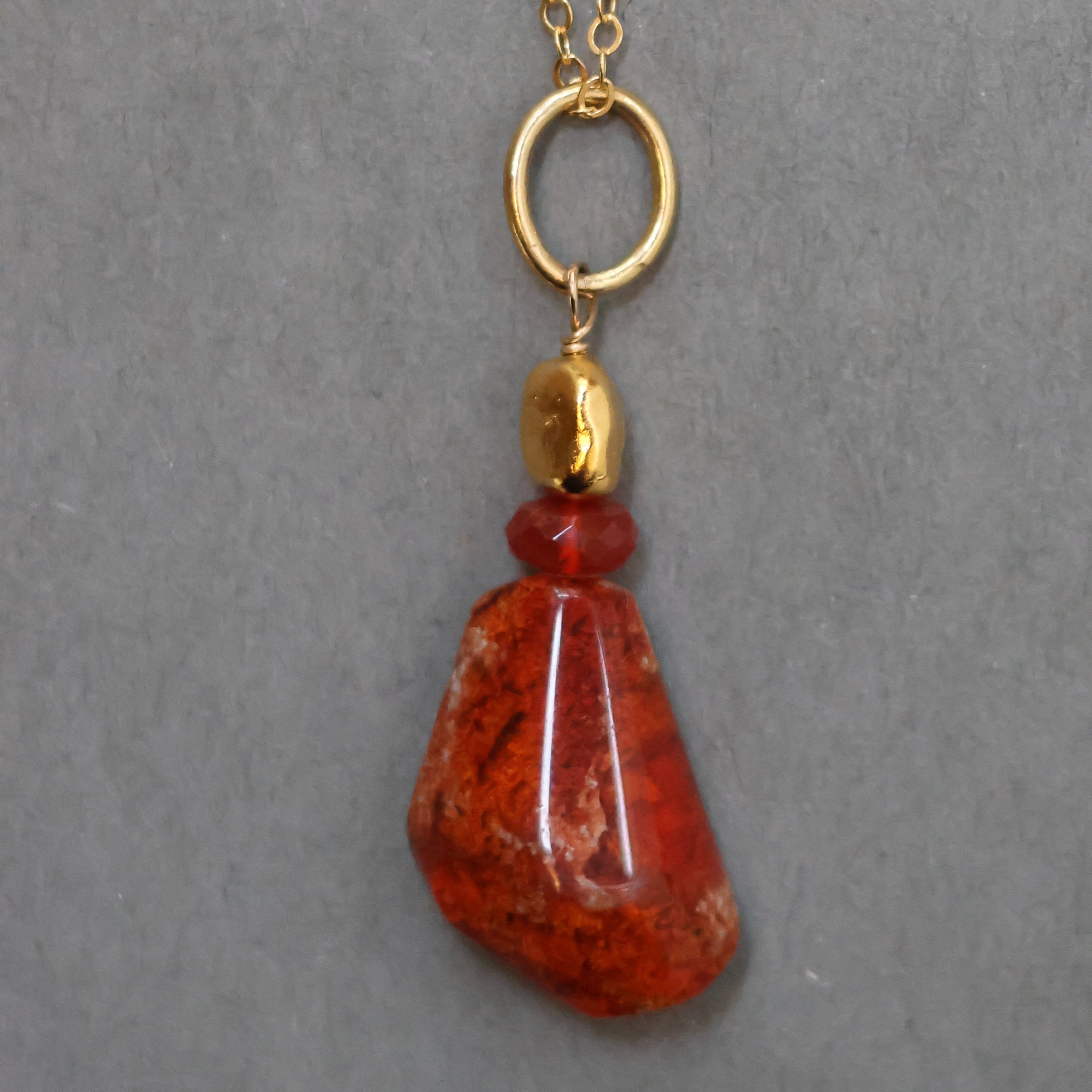 MEXICAN FIRE OPAL DREAM CATCHER NECKLACE