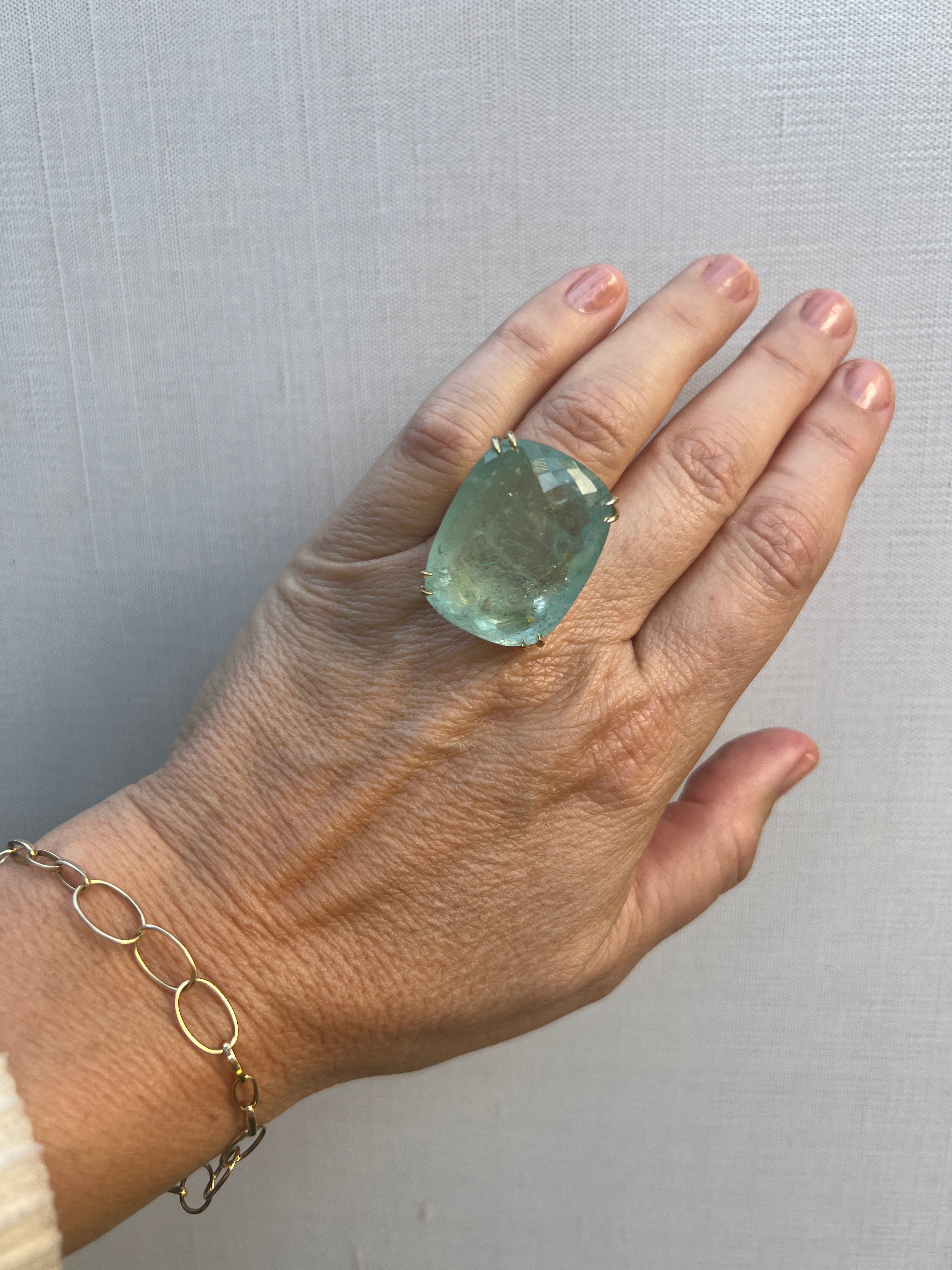 Aquamarine Chunky Statement Ring