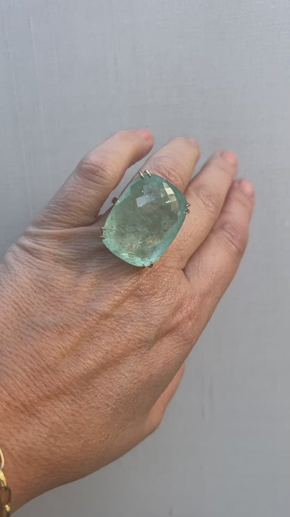 large aquamarine cocktail ring