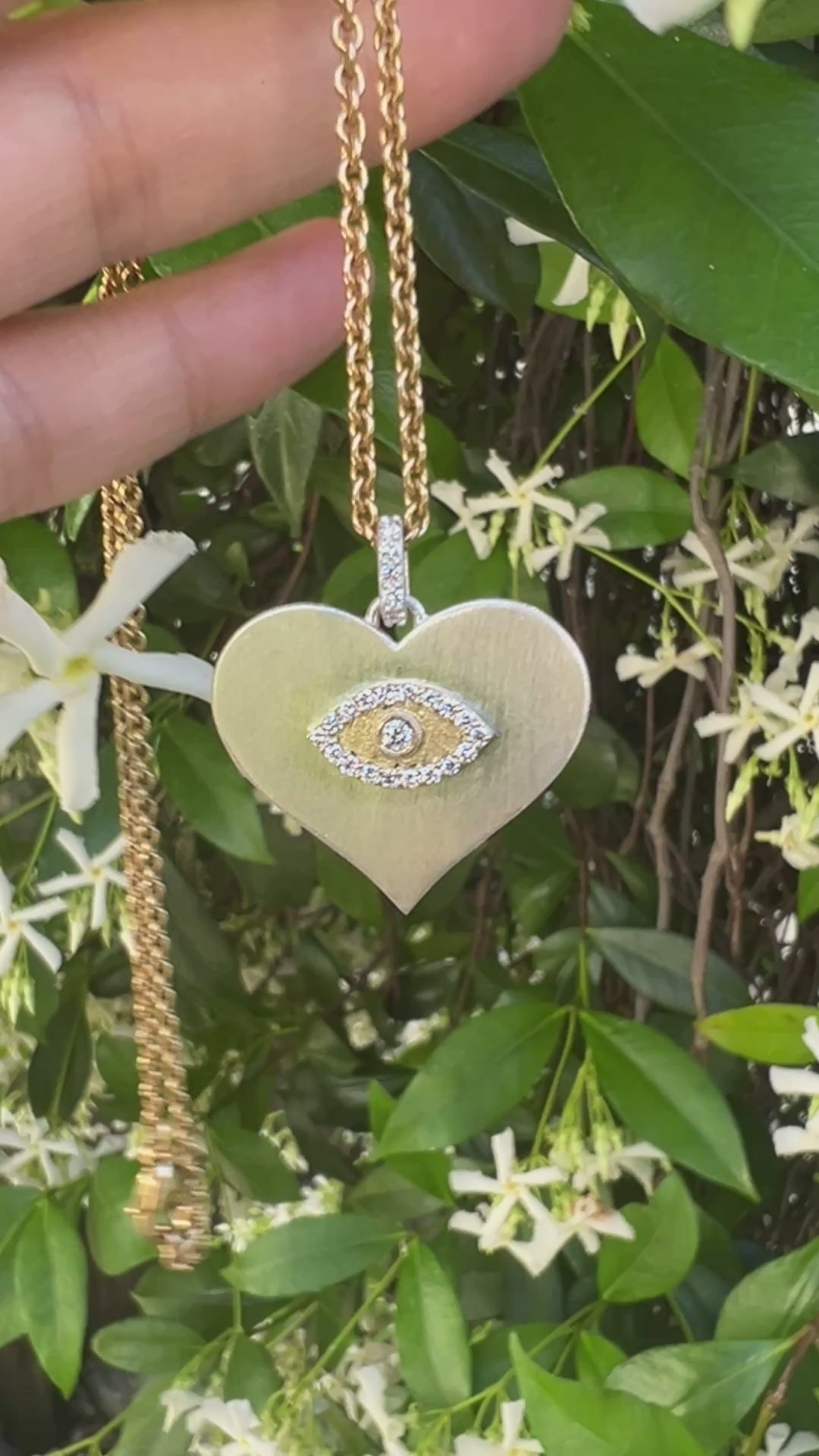 Eye Love Silver Diamond Heart Pendant